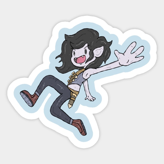 Adventure Time - Marceline the Vampire HUNTING Queen Sticker by surfinggiraffecomics